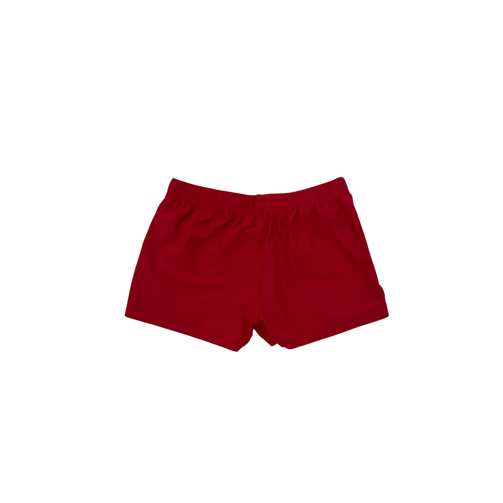 Asics red mini shorts