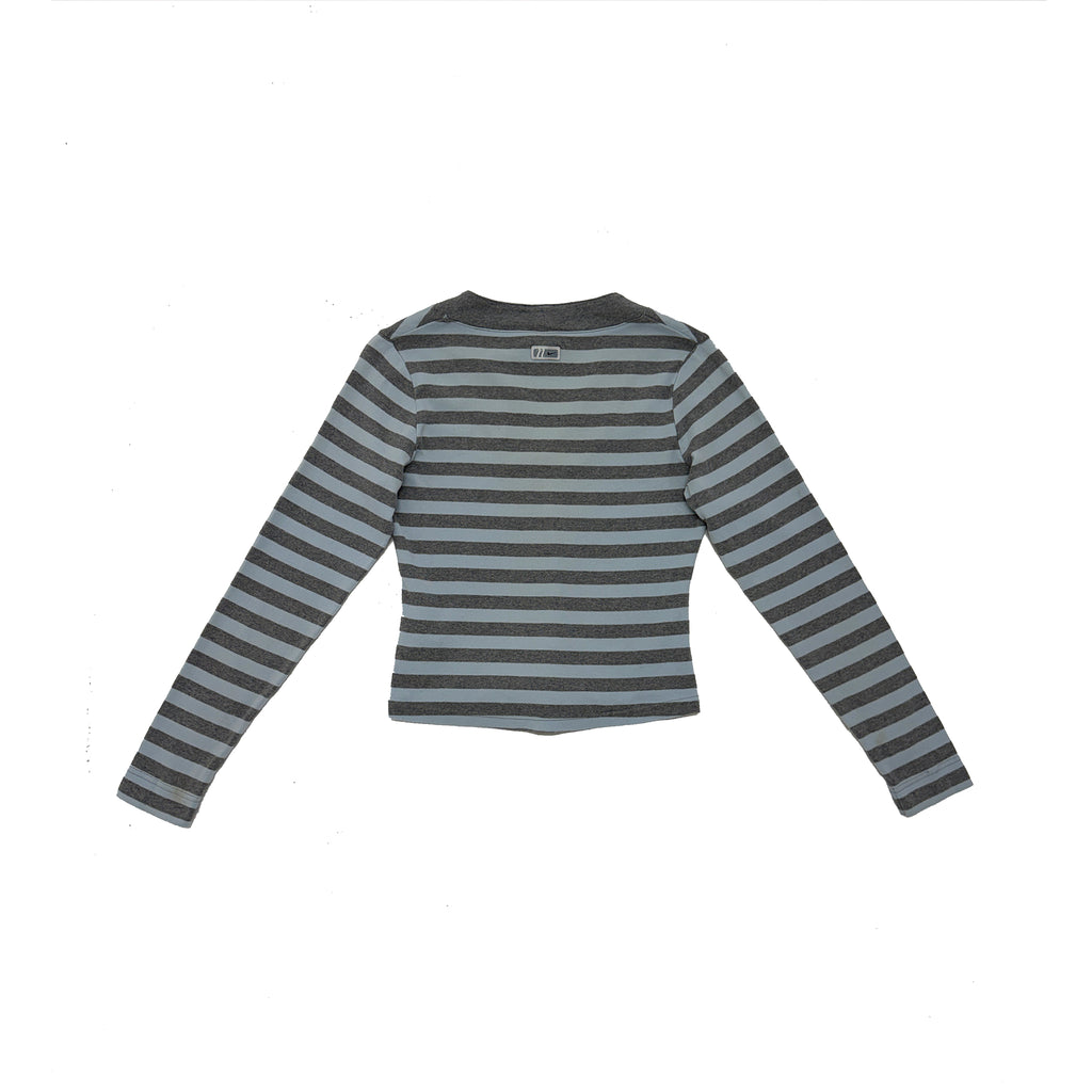 Nike mint/grey stripe v neck top
