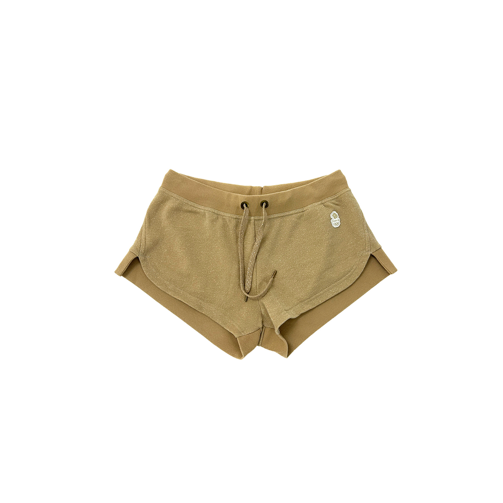 Adidas by Stella McCartney gold mini shorts