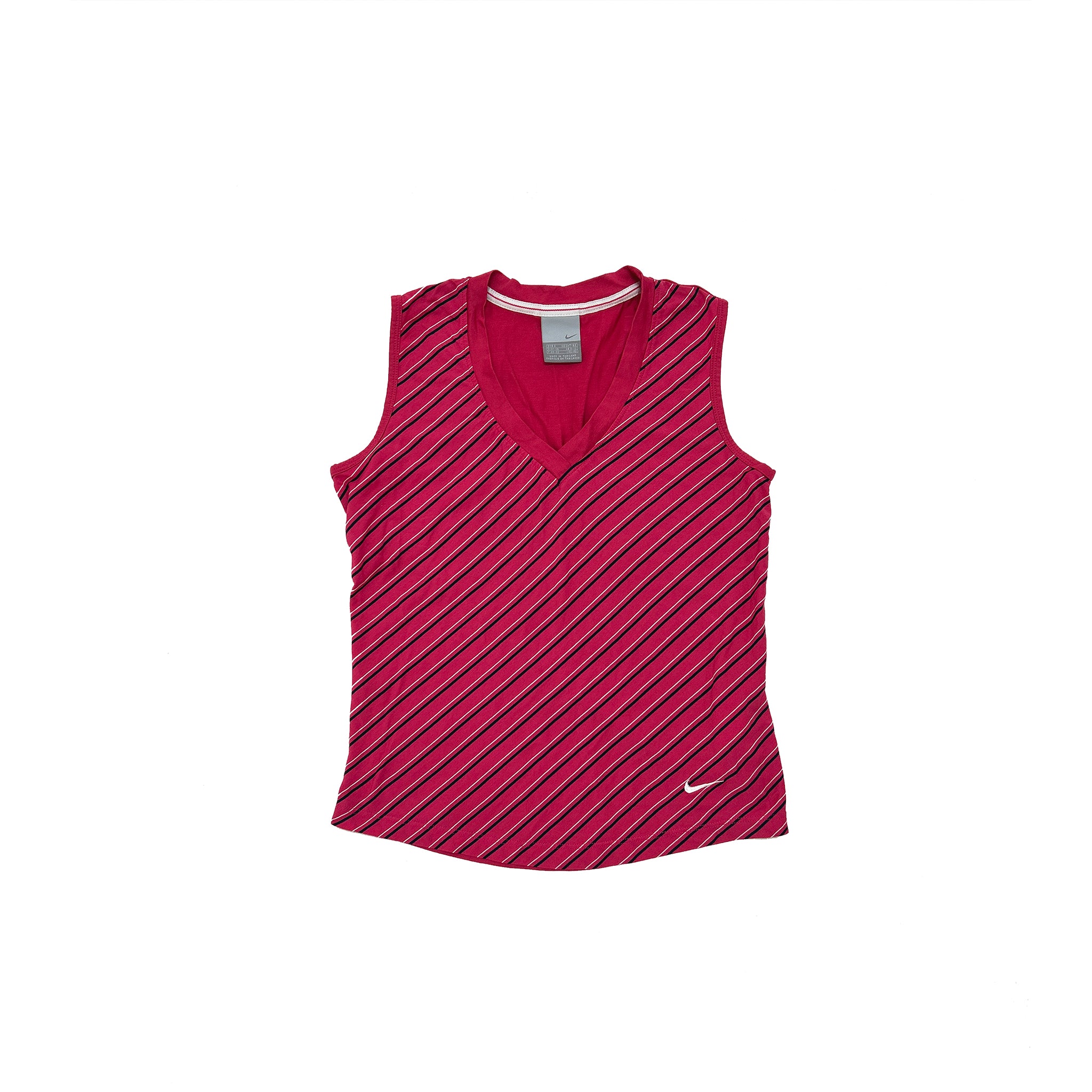 Nike Pink Stripe V Neck Tank