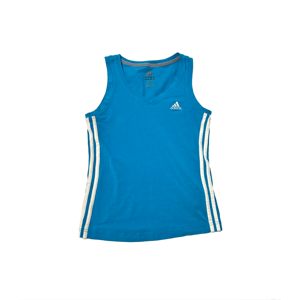 Adidas blue v-neck tank top