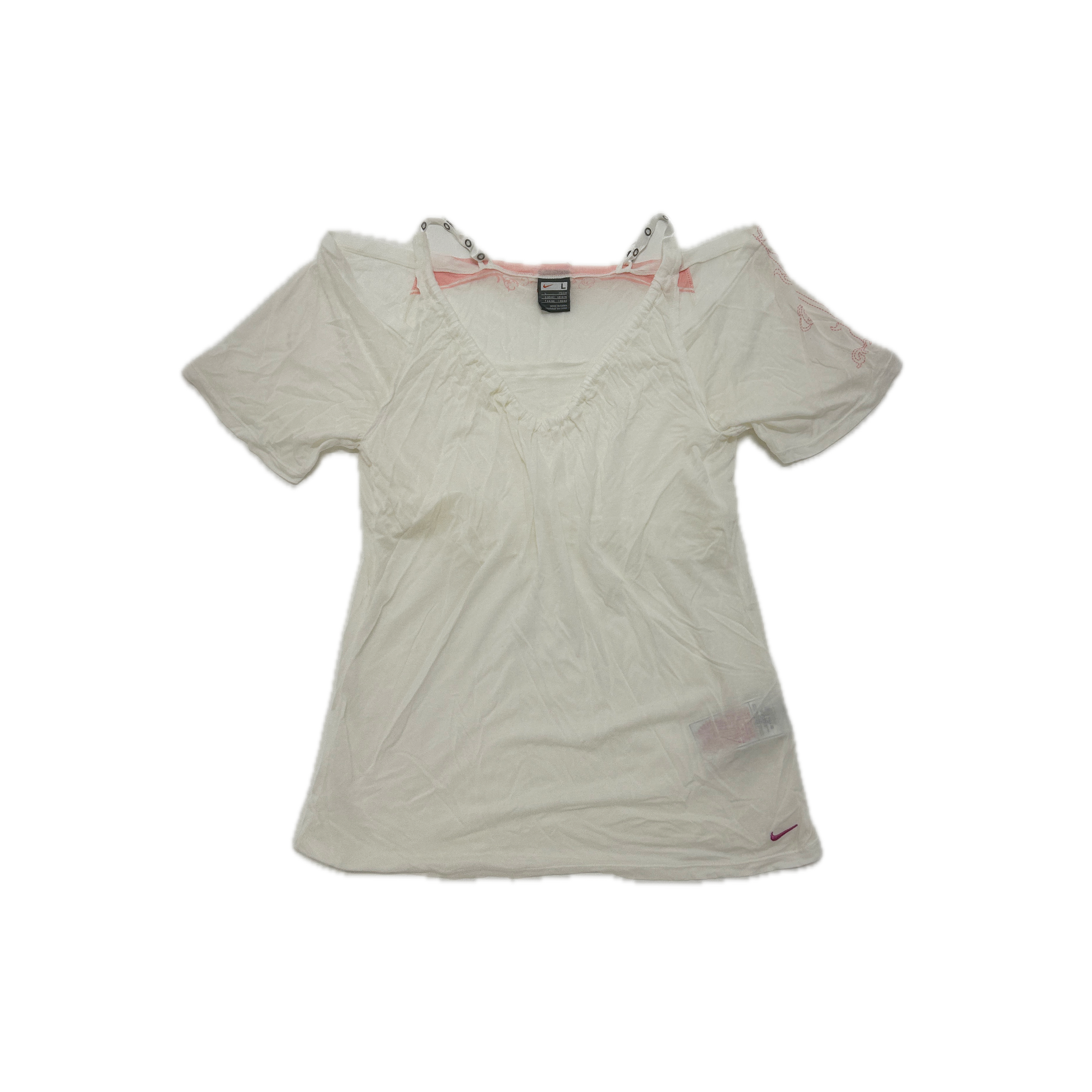 Nike white draped top