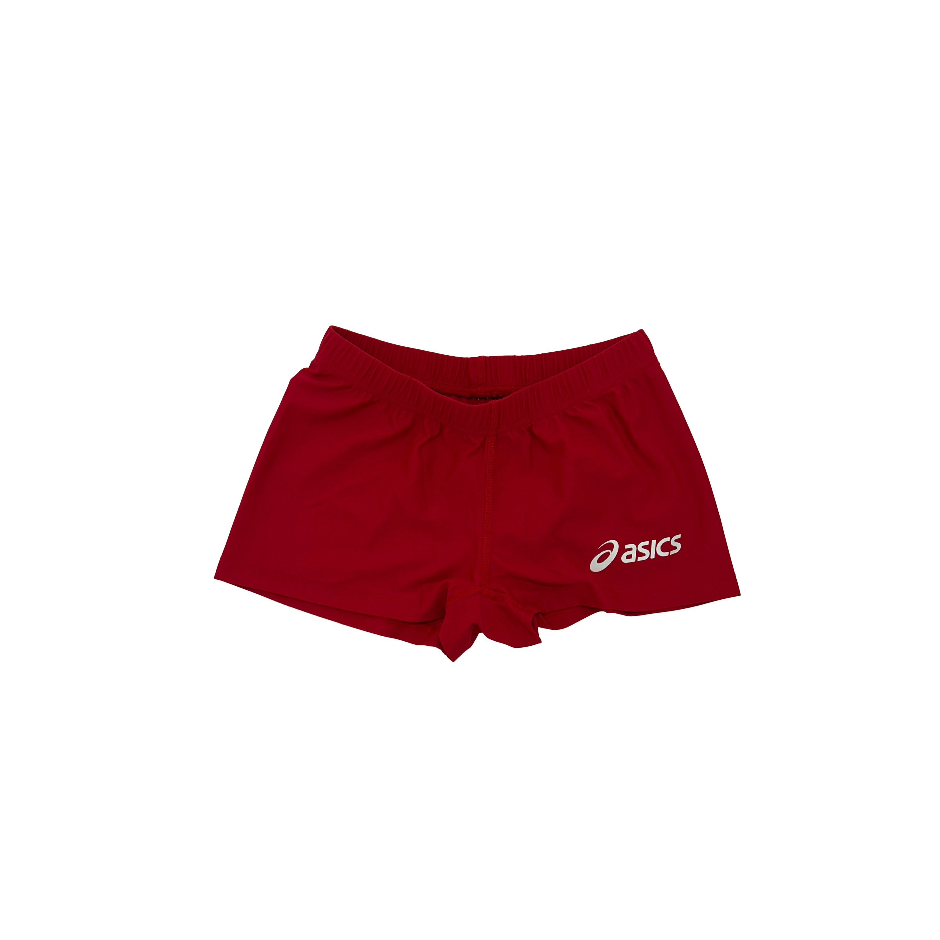 Asics red mini shorts