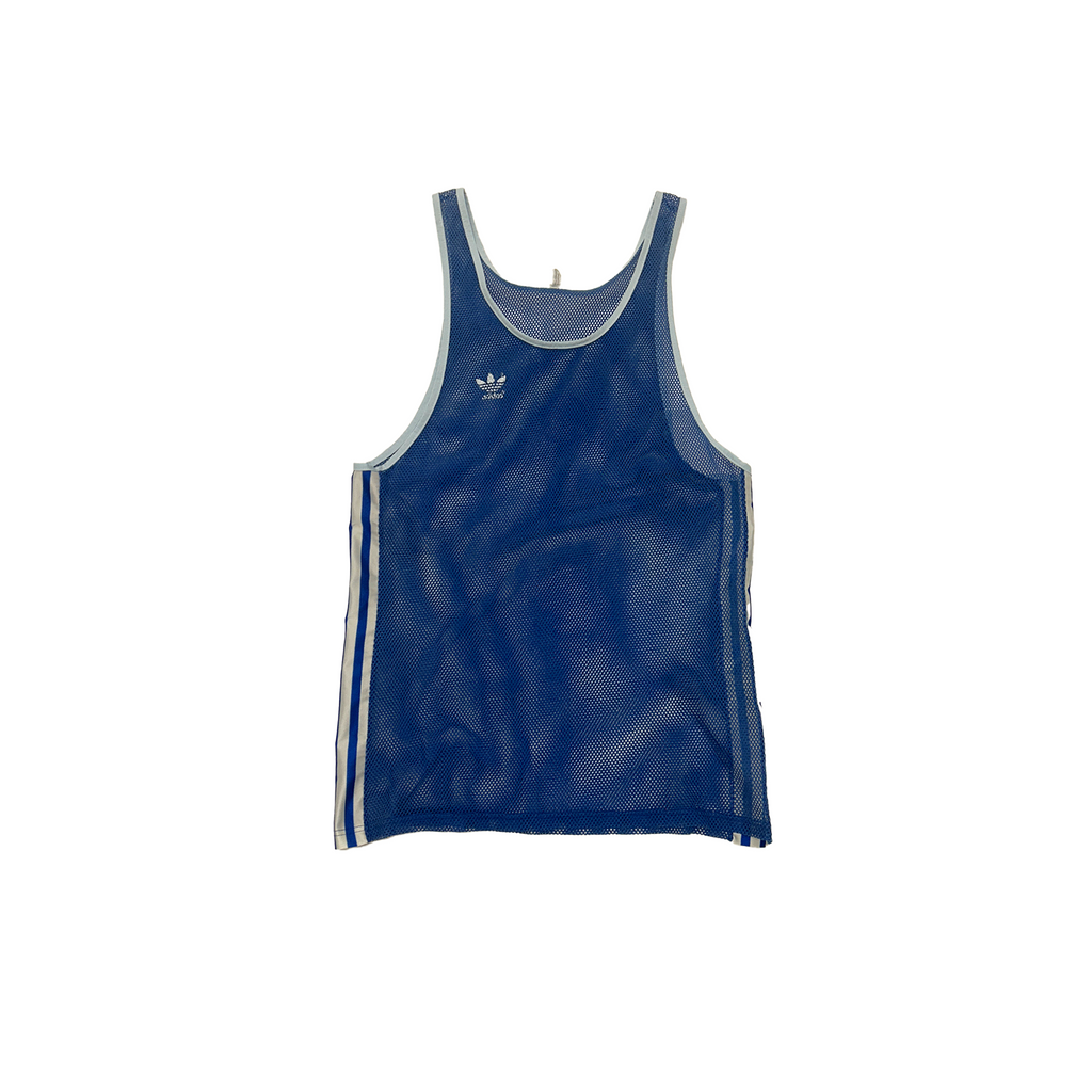 Adidas 1970s blue mesh tank top