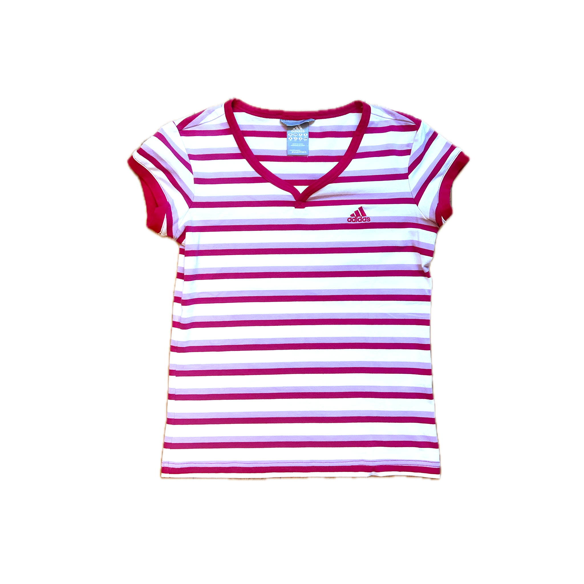 Adidas Pink Stripe Henley Baby Tee