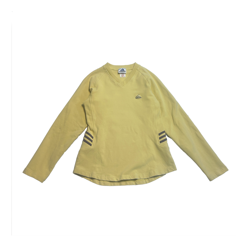 Adidas Pale Yellow V-Neck Sweatshirt
