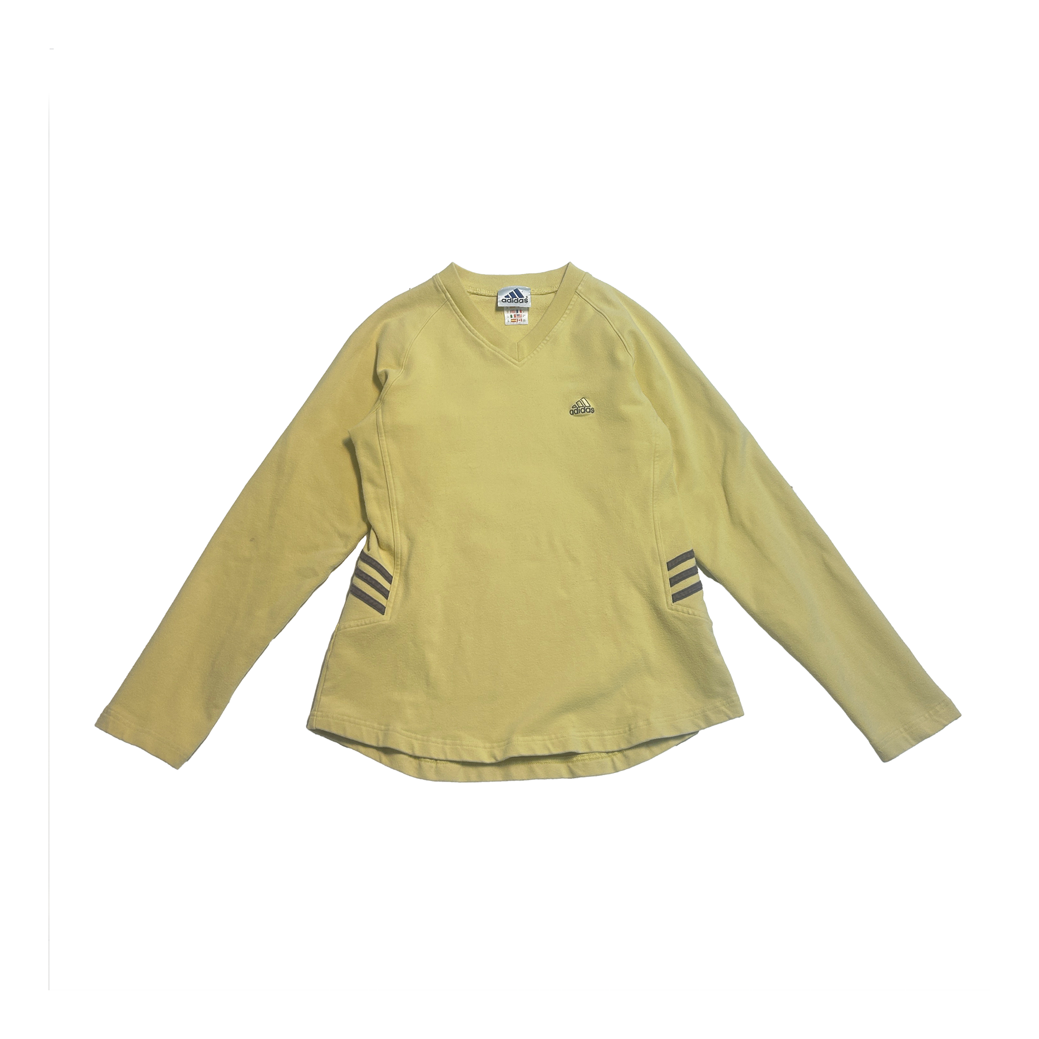Adidas Pale Yellow V-Neck Sweatshirt