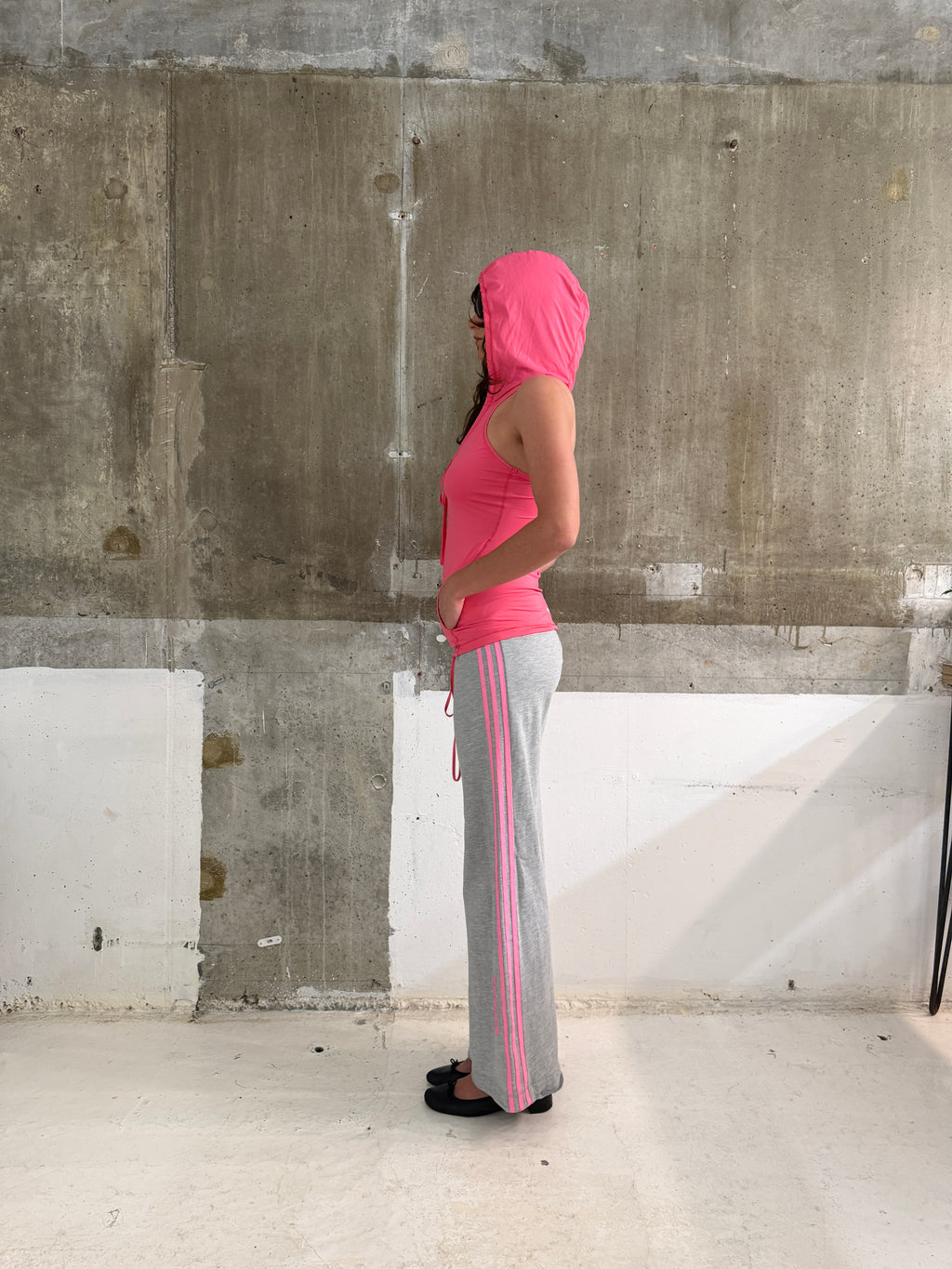 Adidas Grey Marl Neon Pink Joggers