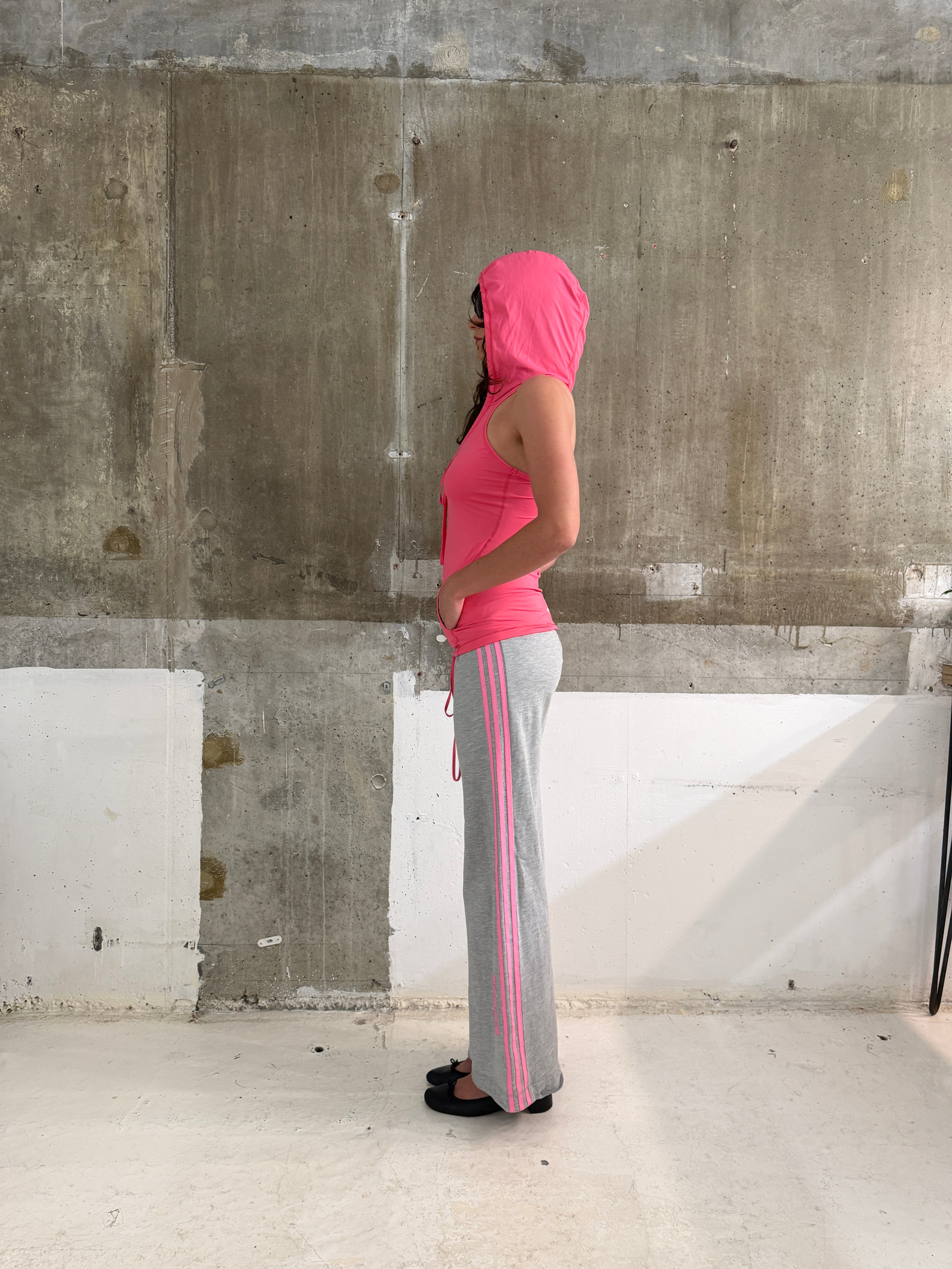 Adidas Grey Marl Neon Pink Joggers
