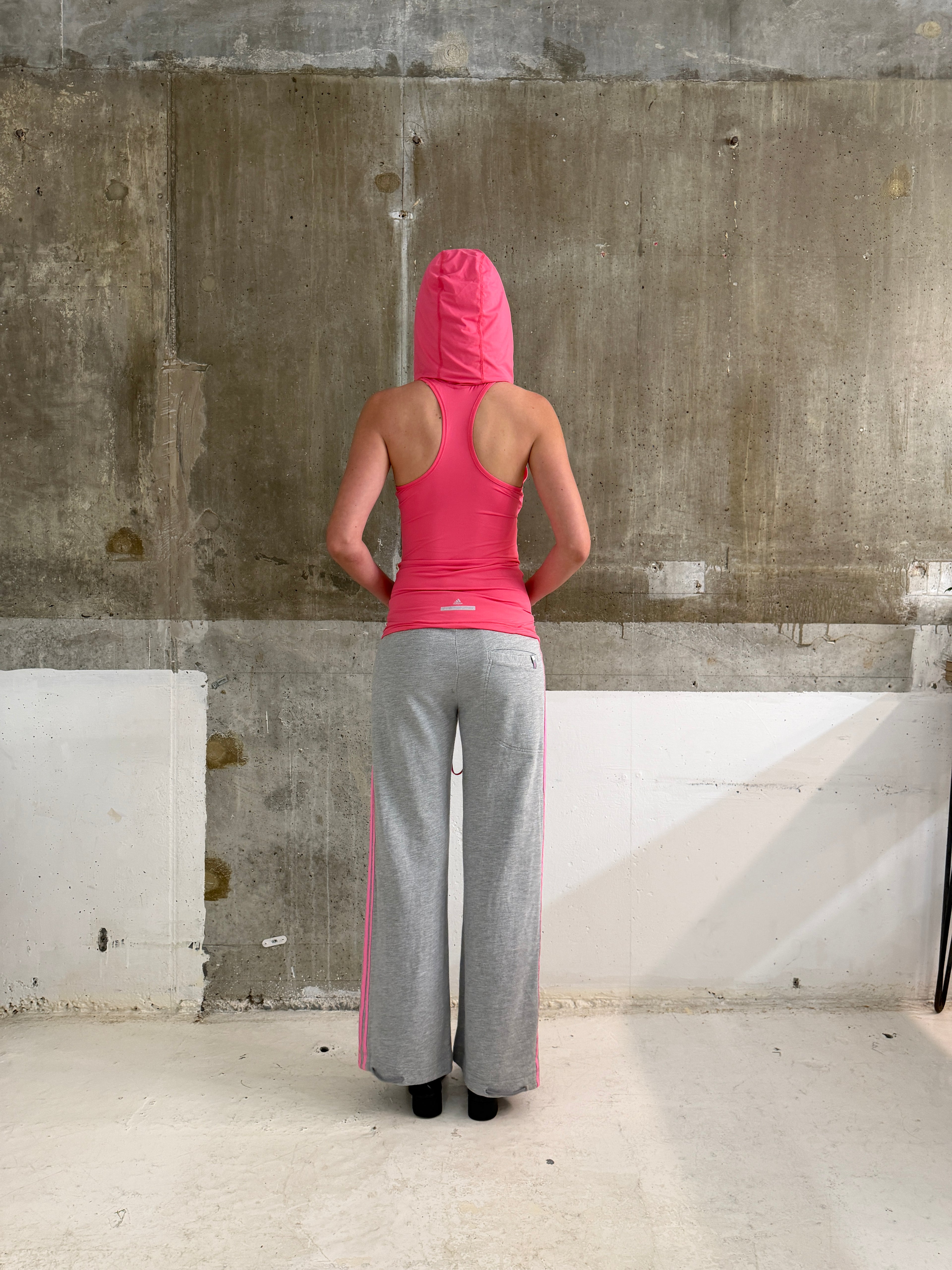 Adidas Grey Marl Neon Pink Joggers