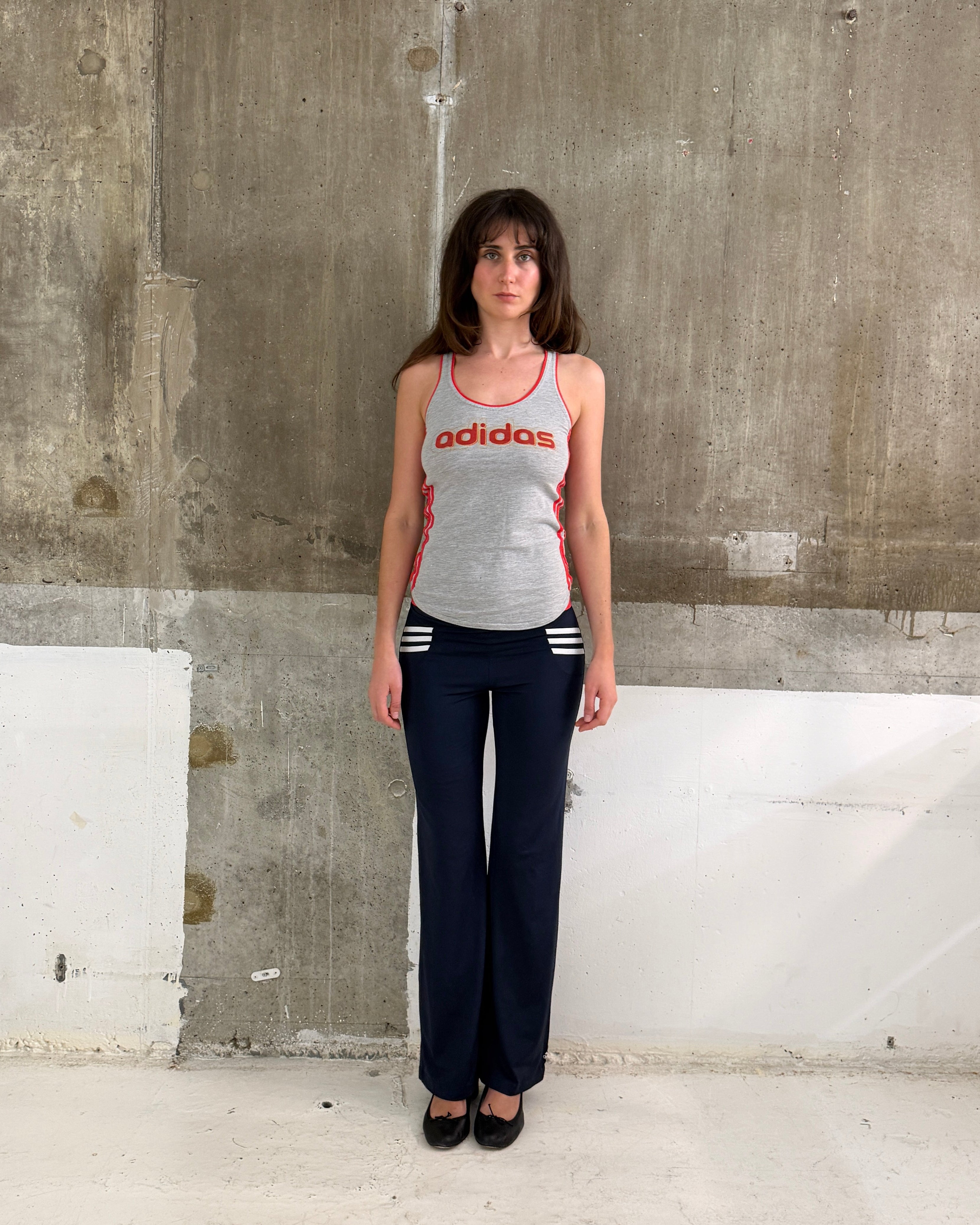 Adidas grey red tank top