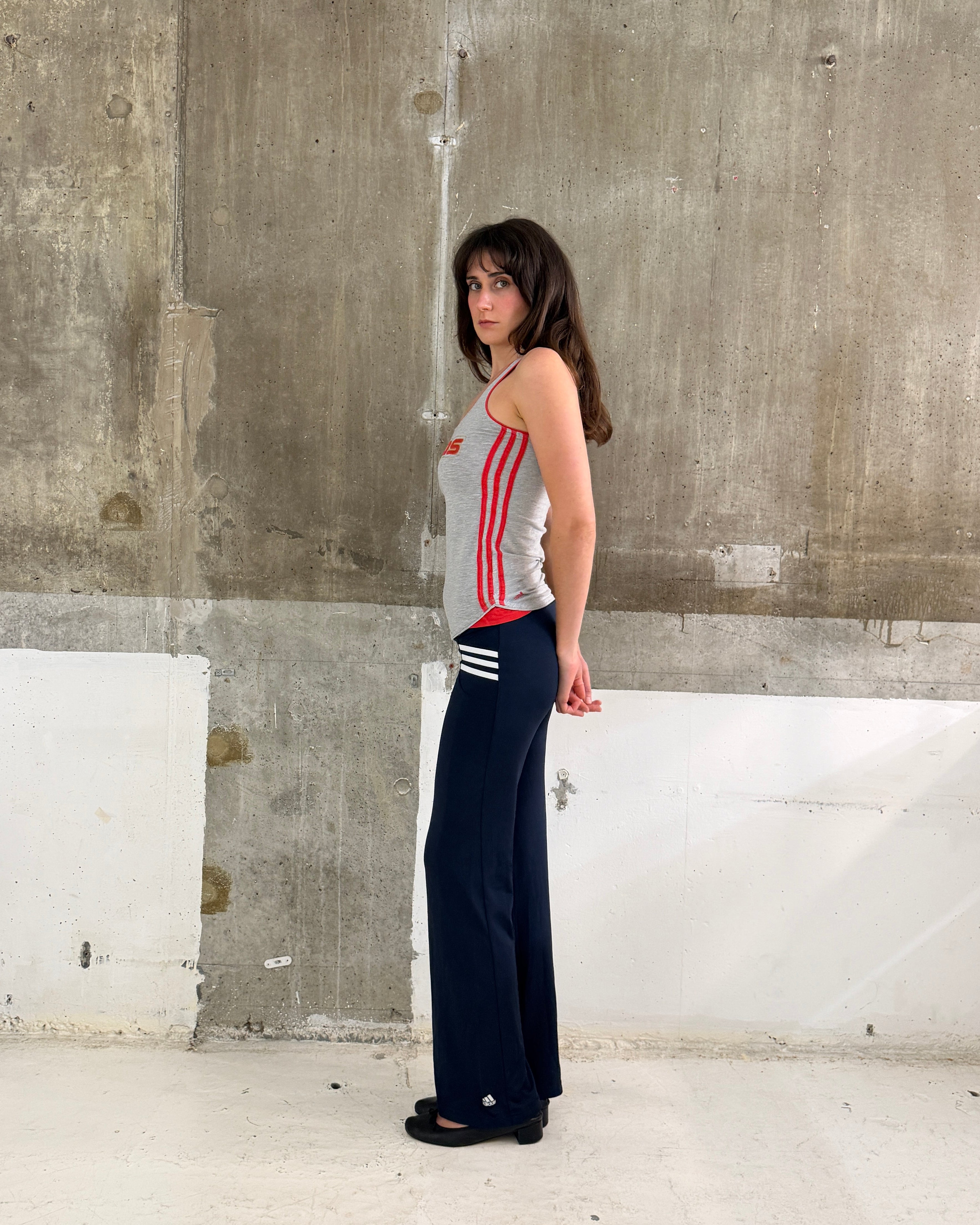 Adidas grey red tank top