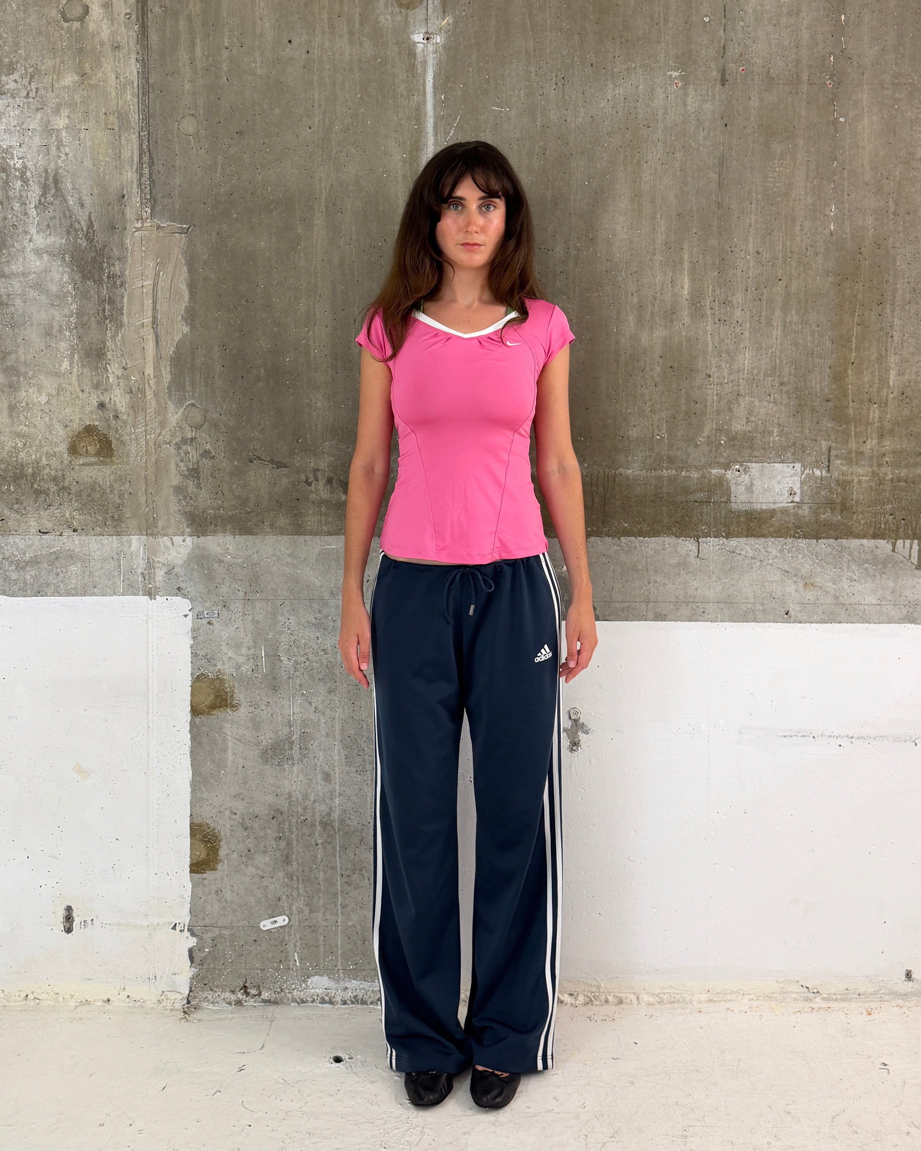 Adidas navy low rise track pant