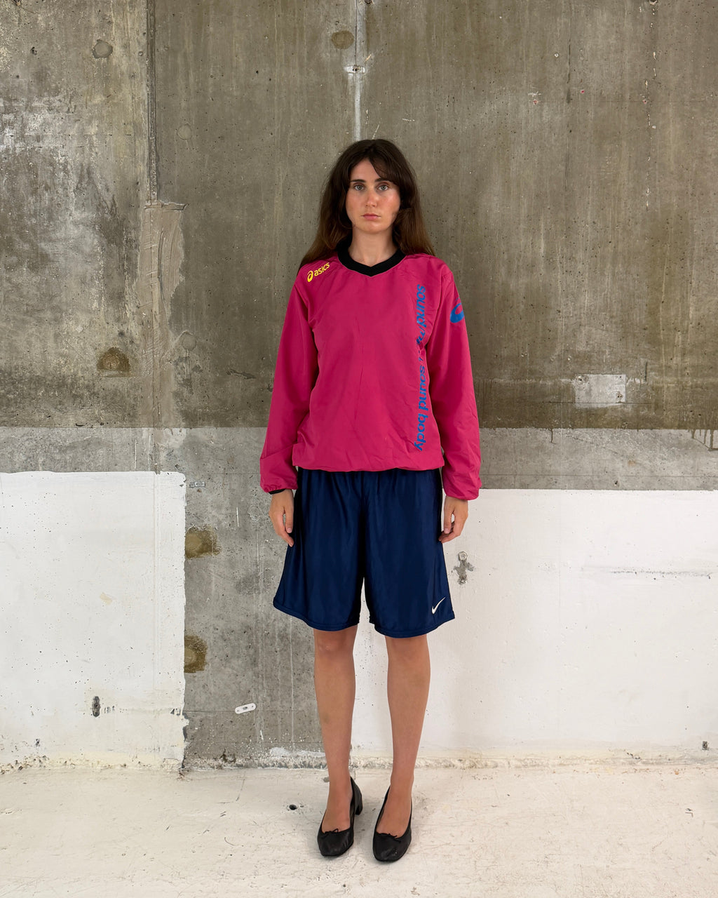 Asics Pink Nylon Pullover