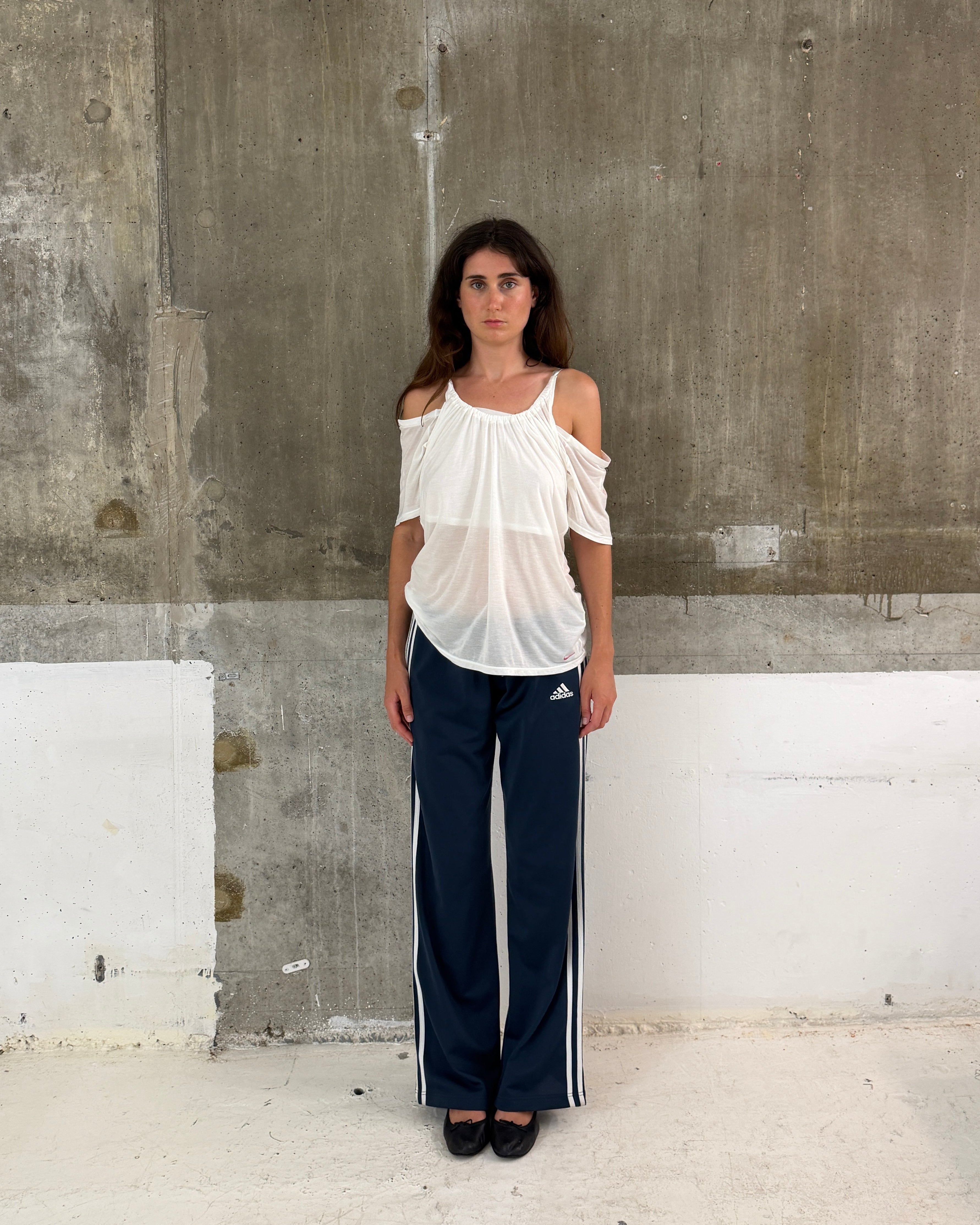 Nike white draped top