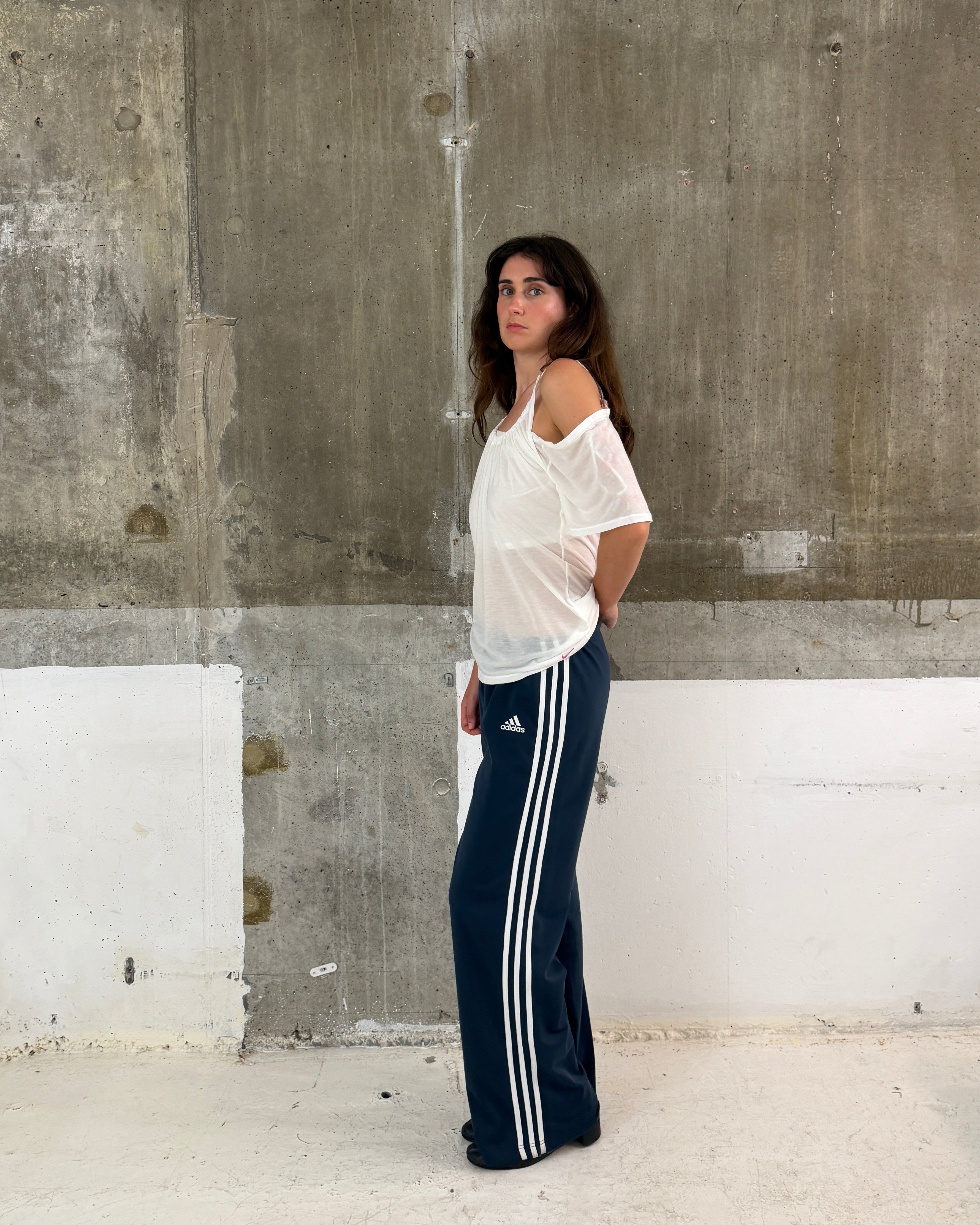 Nike white draped top