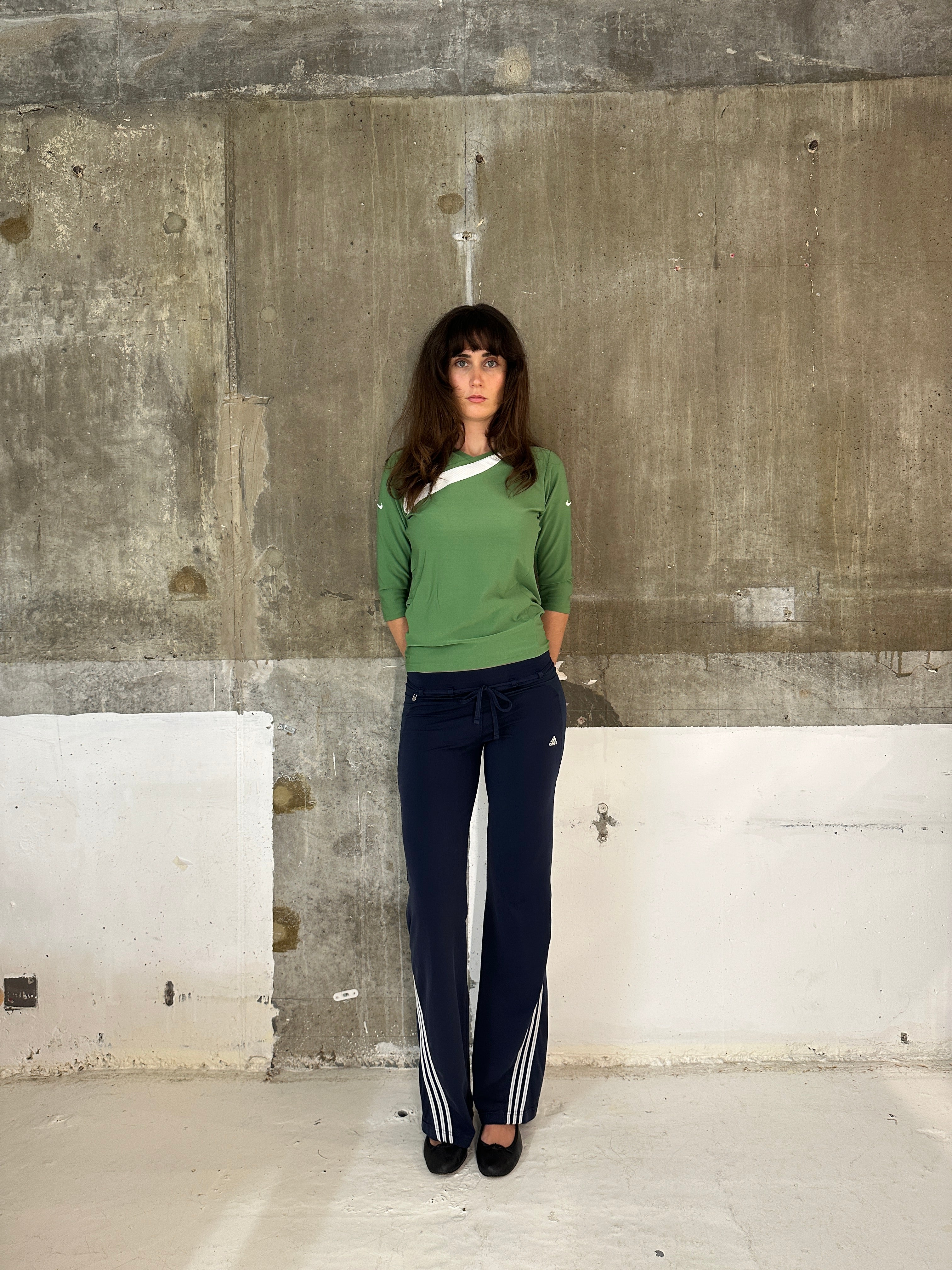 Nike Green Three-Quarter Sleeve Top