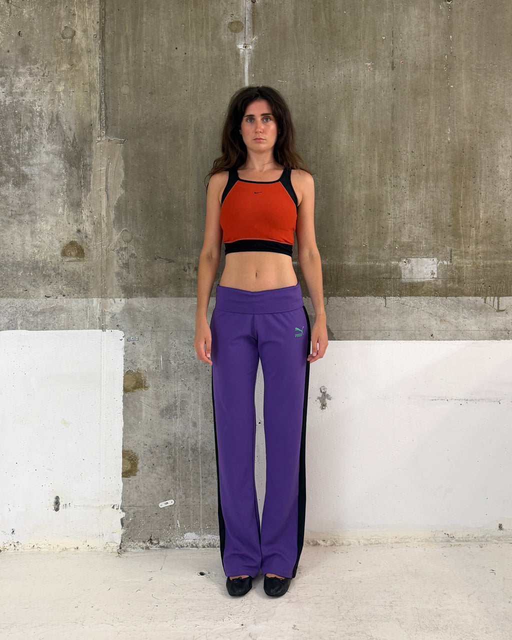 Nike orange long line sports bra