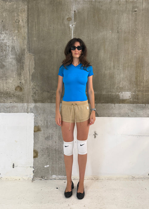 Adidas by Stella McCartney gold mini shorts