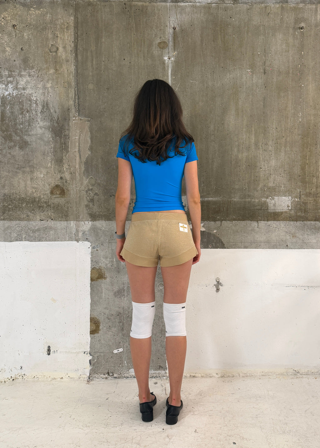 Adidas by Stella McCartney gold mini shorts