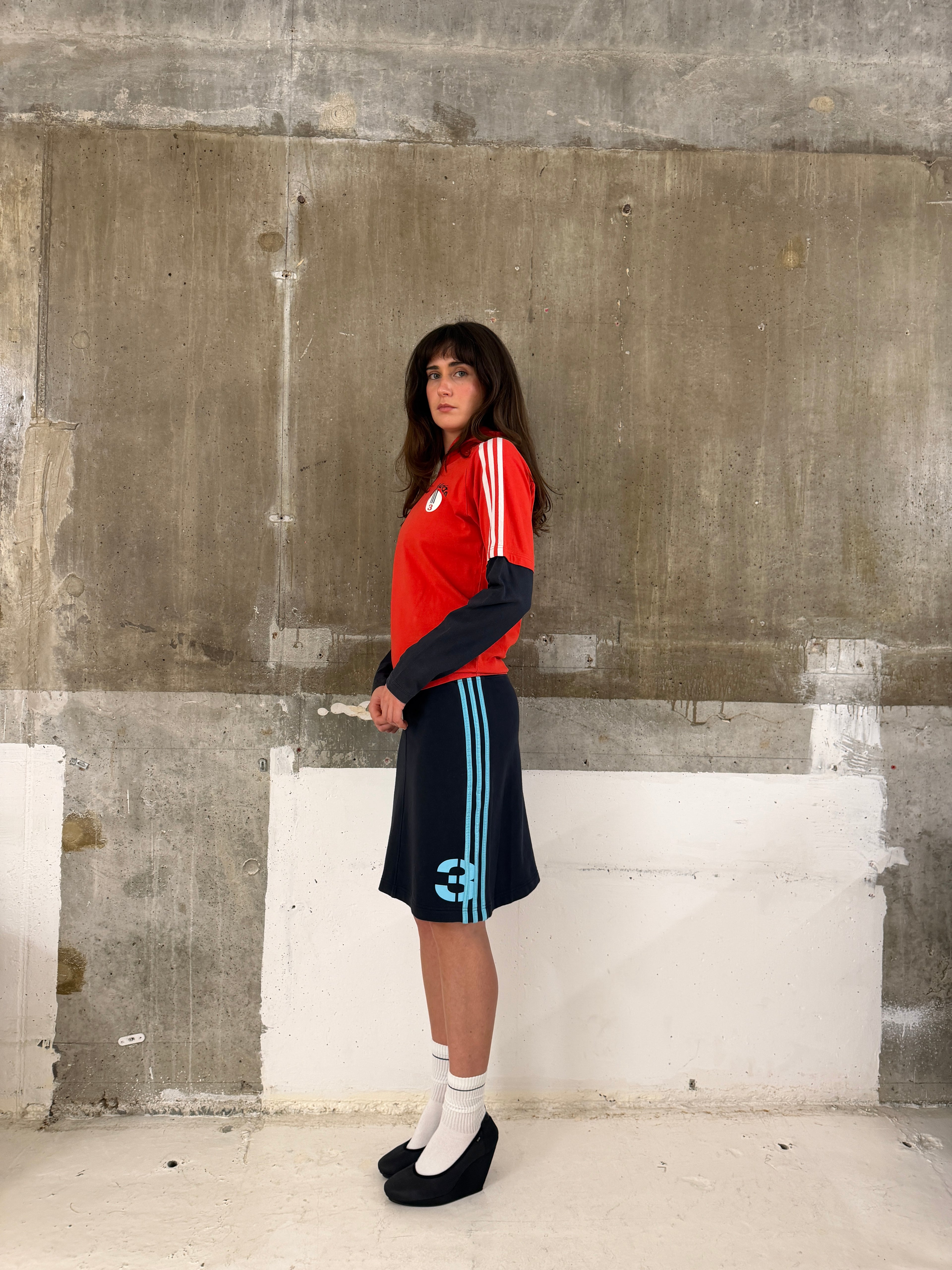 Adidas double layer hooded top