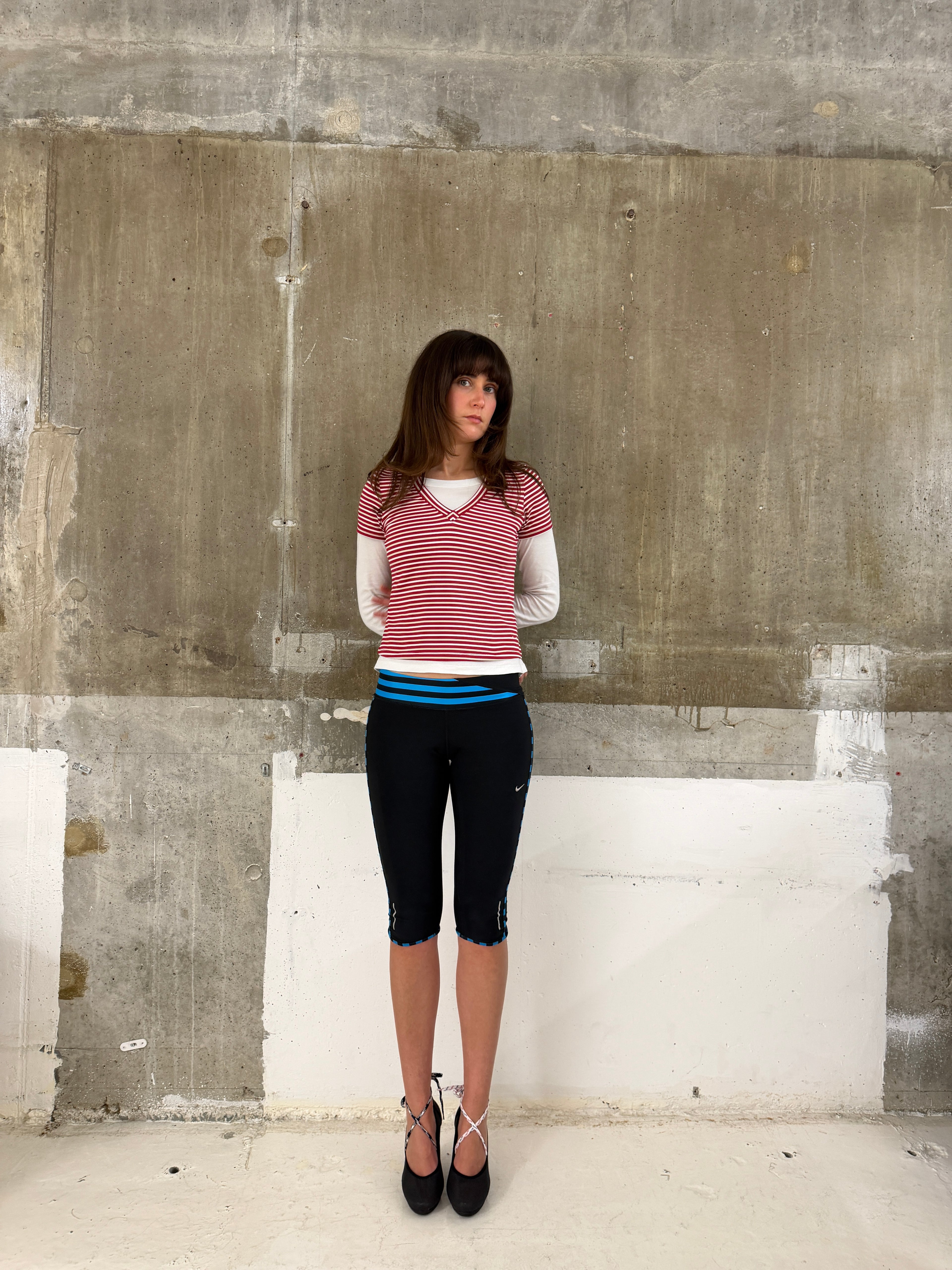 Nike V neck Stripe Top