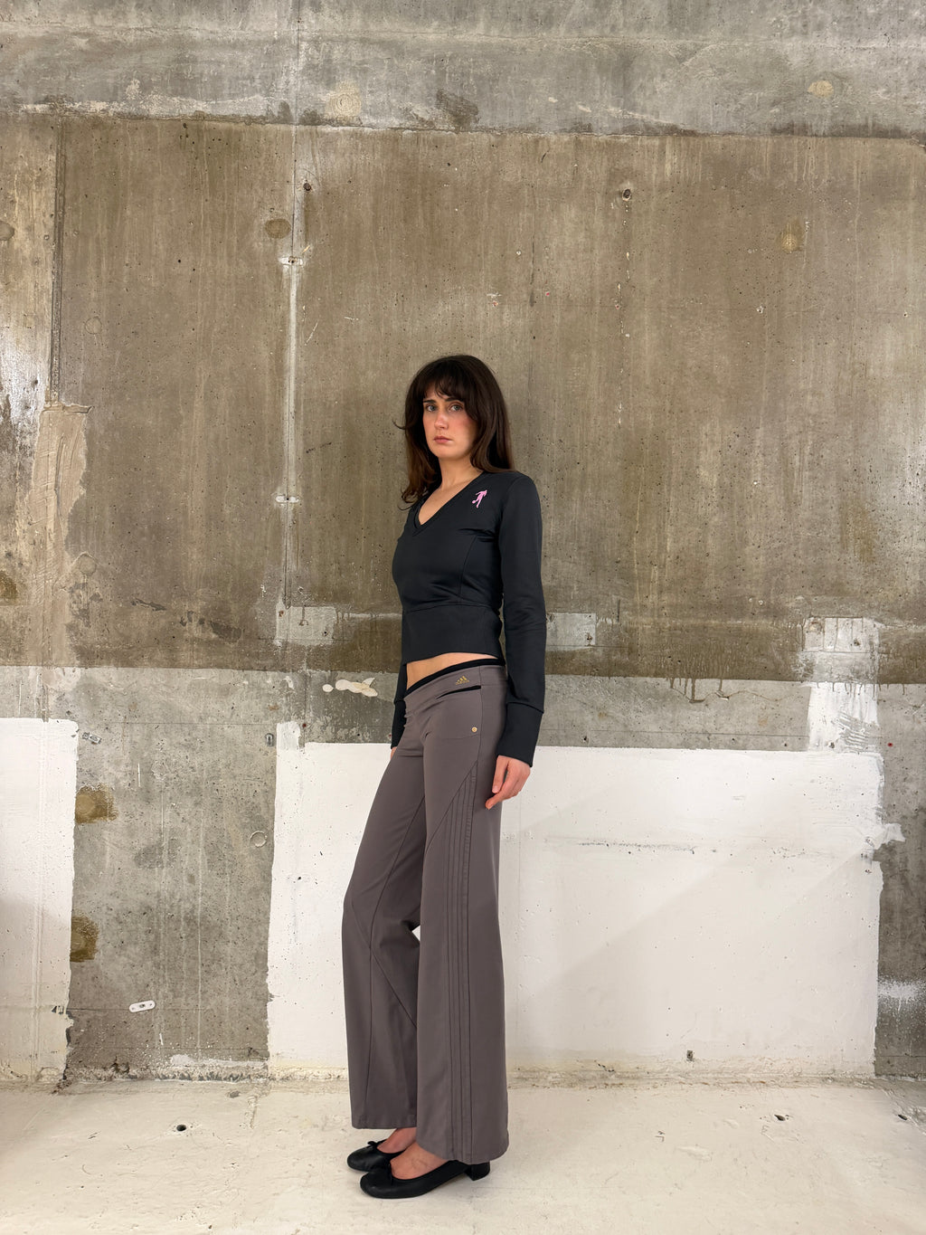 Adidas Taupe relaxed yoga pants